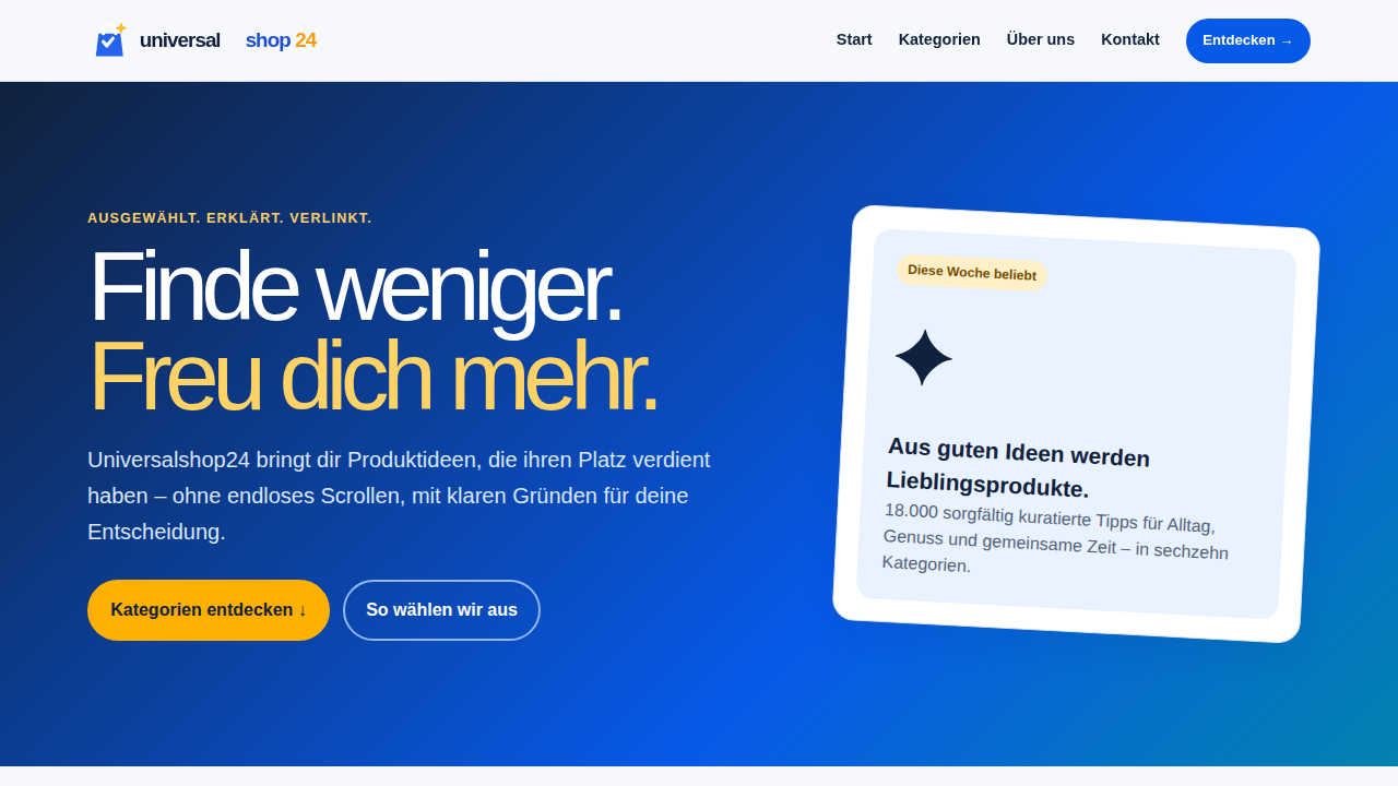 Vorschau der Startseite von Universalshop24